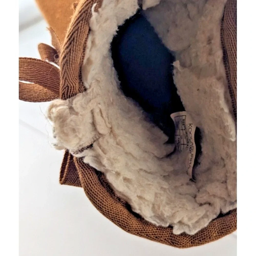 Koolaburra by UGG Girls Brown Bow Mid-Calf Winter Boots Fur Lined 13